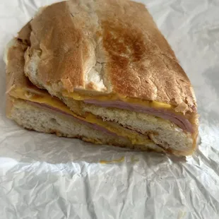 Ham, egg, and cheese sandwich