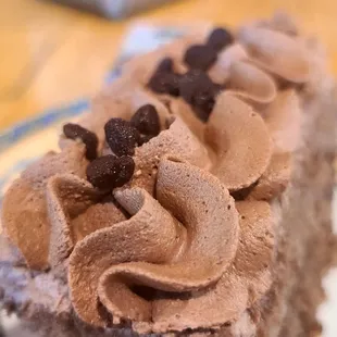 a piece of chocolate cake