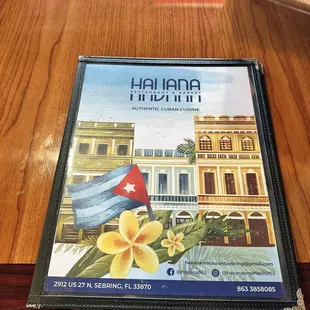  menu on a table