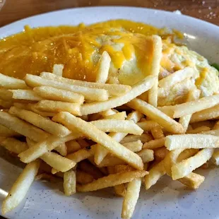 French fries with an omelet is a 1st for me!