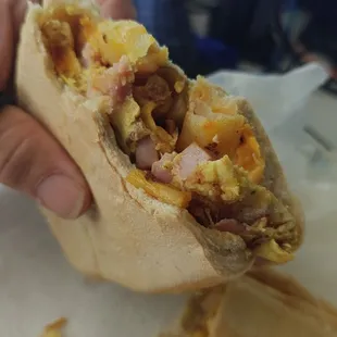 Packed with all tasty ingredients including eggs,ham, cheese, bacon and potatoes!