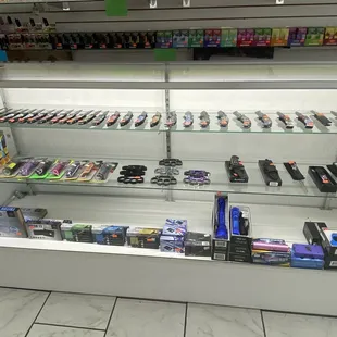 a display of electronic gadgets in a store