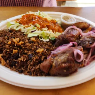 a plate of food on a table