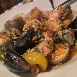 Paella. Big hit with the men. They practically licked their plates. Haha