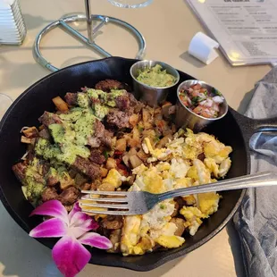 Steak bowl. Steak, homefries, and eggs