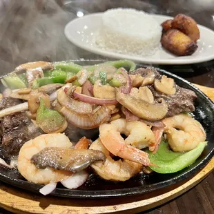 a steak and shrimp dish