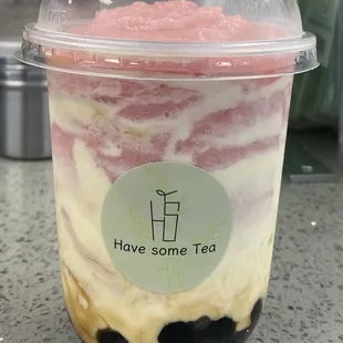 Strawberry shortcake with boba