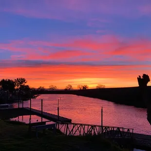 unset over the marina