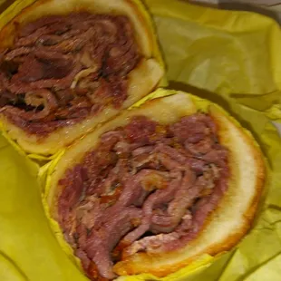 Pastrami sandwich, plain no mustard/pickles