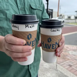 Birthday Cake latte and Luck of the Irish  latte