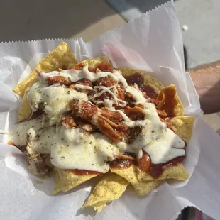 Smoked pork nachos
