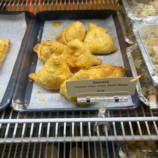 pastries in a display case