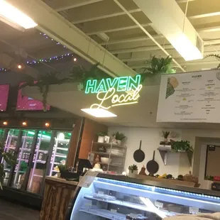 The inside sign above the counter.