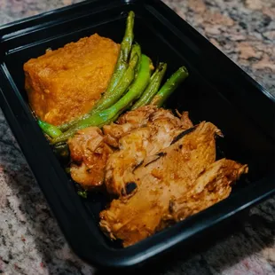 BBQ chicken with mash sweet potatoes  AMAZING!!!