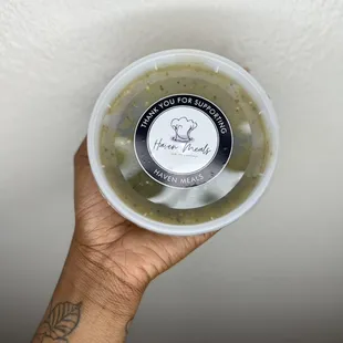 Popular and fresh salsa verde that comes with each order at no extra charge.