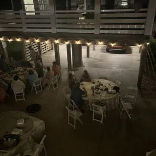 Nighttime outside lights for private event