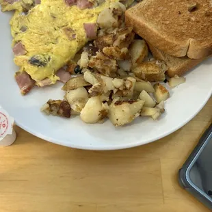 Ham cheese and mushroom omelet