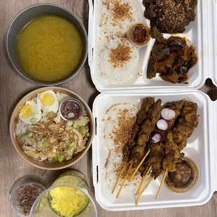 Beef Rendang, Soto Ayam, Satay Ayam and Rujak Mangga