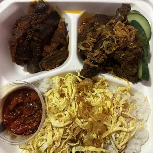 Beef Rendang with eggplant red curry