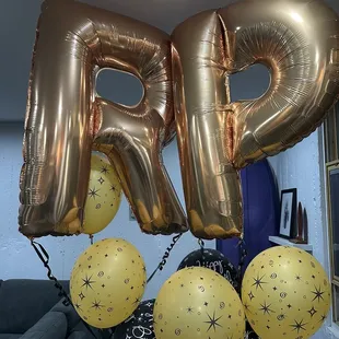 My Bday Balloons this year for a party at Lulu's and now there enjoying my living room