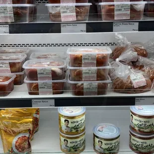 Variety of kim chee-- all airflown from Korea, if I understood correctly