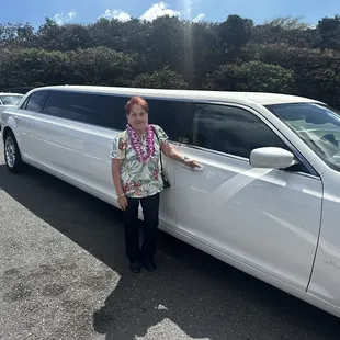 My beautiful grandma so happy we got a limo for the day