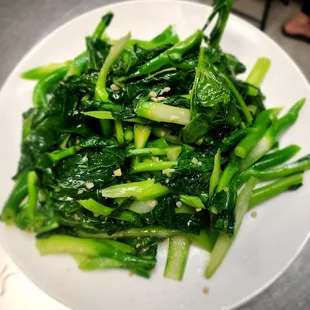Choy Sim with garlic