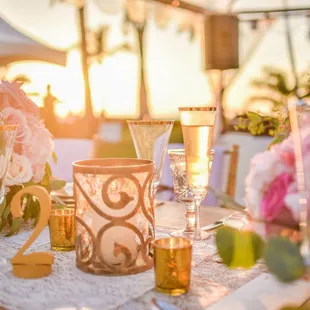 Sunset cocktail hour setup