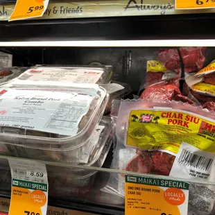 a variety of meats for sale