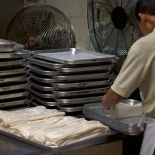 fresh made noodles in Chinatown at Ying Leong Look Funn factory