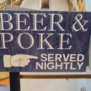 beer and poke served nightly