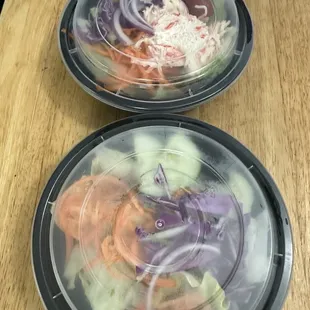 Side salad and Kani salad