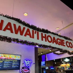 a sign for a hawaiian restaurant