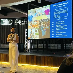The fabulous Jinyoung Lee Won -- introducing her film -- Songs of Love from Hawaii at Prince Waikiki 7/31/24