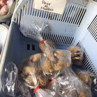 potatoes in plastic bags