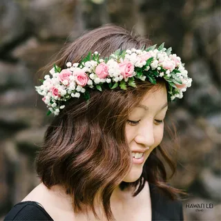 Haku Lei Pink  White