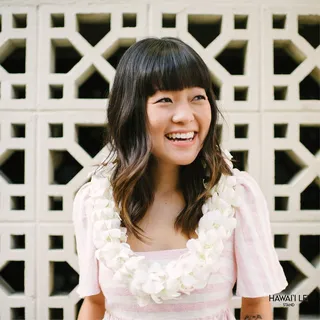 Double Orchid Lei White