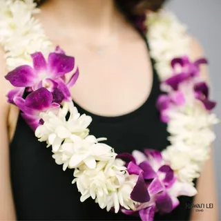 Double Tuberose And Orchid Combo Lei Green