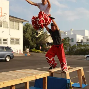 Students of Hawaii Lion Dance Association (HLDA) practicing for upcoming performances