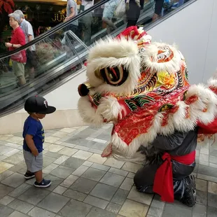 Cubbie lion greeting toddler