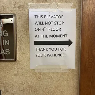 Elevator sign