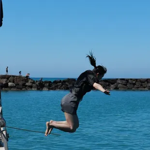 You can even jump off the boat!