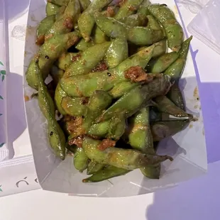 Spicy Garlic Edamame