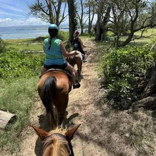 Frieda leading us down the trail to the beach.
