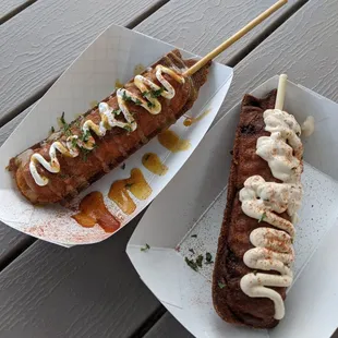 Kahuku waffle dog &amp; lobster dog