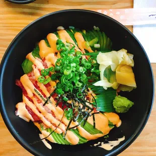Avocado Spicy Ahi Donburi