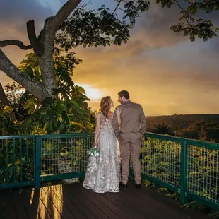 Sunset in a tree house
