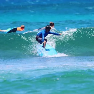 Kid surfing