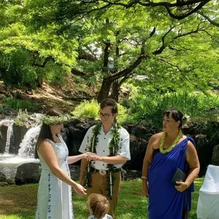 Her sweet little son walked her down the aisle and gave the beautiful bride away.