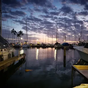 A view of the sunset from the dock